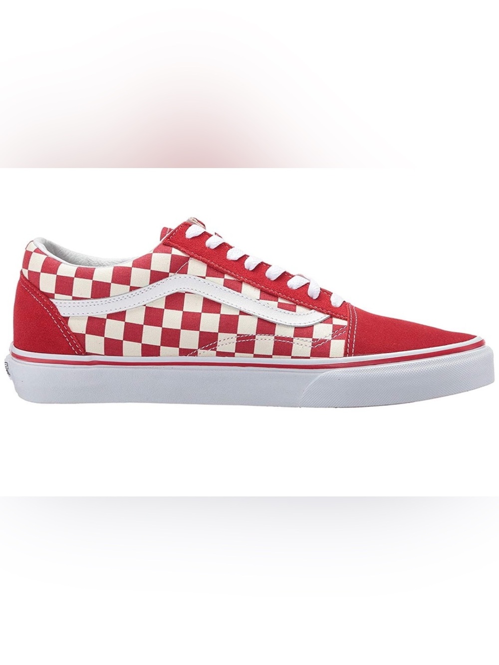 Vans off the wall Old Skool "Red Checkerboard" lace up men’s sneakers
Size 10